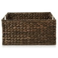 thumbnail image 4 of Casafield (Set of 2) Water Hyacinth 12-1/2"x17"x8" Pantry Baskets w/ Chalkboard Labels and Marker - Espresso, Woven Storage Bins for Kitchen Shelves, 4 of 7