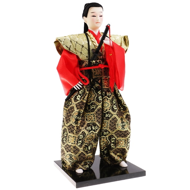 Figura De Samurái Japonés Decorativa – Muñeco De Guerrero Ninja, Artesanía De Tela Y Madera, Ideal Para Estantería