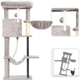 thumbnail image 6 of Cat Tree, Cat Tower for Indoor Cats, 43.3 inch Cat Tree Tower with Sturdy Steel Tube, Cat Hammock, Cat Condo for Small Cats and Kittens, Cat Scratching Post, Light Gray, 6 of 14
