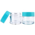 thumbnail image 4 of Beauticom 7g/7ml (0.23 Fl Oz) Thick Double Wall Leak-Proof Clear Plastic Jars with Flat Top Lids for Creams, Lotions, Powders, Glitters, and more... (Color: Teal, Quantity: 12pcs), 4 of 4