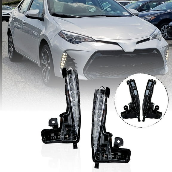 1 Pair Fog Lights Replacement for Toyota Corolla 2017-2019 SE XSE Clear Lens LED Driving Fog Lights Lamps Driver and Passenger Side