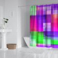 thumbnail image 2 of Purple and Pink Checkered Pattern Modern Waterproof Shower Curtain Set with 12 Hooks, Washable Decorative Bathroom Shower Curtain, 2 of 6