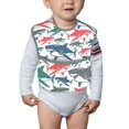 thumbnail image 6 of Bingfone Mess-Proof Baby Bib - Waterproof Bib For Baby Boy Or Girl With Food Catcher Pocket, Unisex-Colorful Shark, 6 of 8