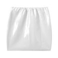 thumbnail image 4 of Alvivi Women's Glossy PVC Leather Mini Skirt Solid Color Bodycon Short Pencil Skirts White L, 4 of 7