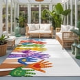 4'x6' Area Rugs, Colorful Hands Print Indoor Outdoor Area Rug for ...