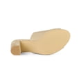 thumbnail image 5 of BLISSFUL STEP Women's Slide Heels Mules Slip on Block Heel Sandals Beige 9.5, 5 of 6