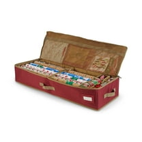 Covermates Keepsakes Gift Wrap Organizer - Holds up to 25 Rolls - Heavy Duty - Accessory Trays with Adjustable Compartments - Mesh Pocket - Holiday Storage, Red