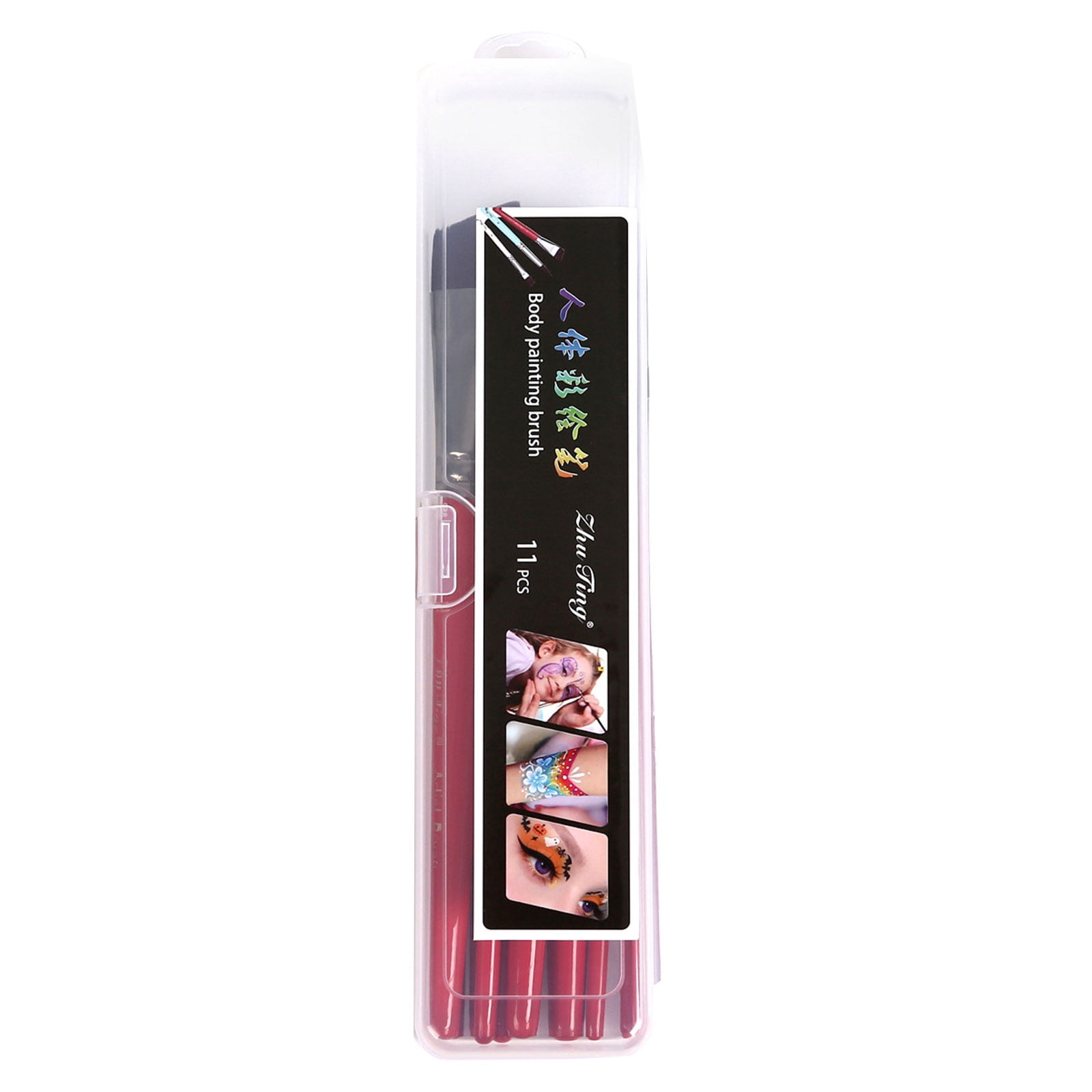 12x Artist Brushes Nylon Hair Paint Brushes Human Body Paint Brushes Face Painting Brushes Craft Supplies
