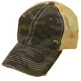 thumbnail image 4 of CC Everyday Distressed Trucker Mesh Summer Vented Baseball Sun Cap Hat (Camouflage Black), 4 of 4