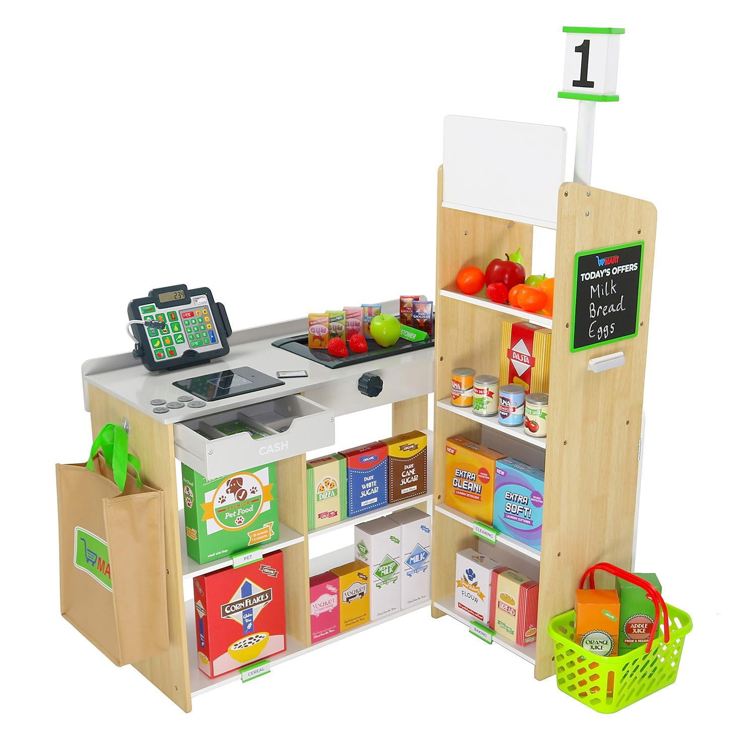 wooden supermarket playset