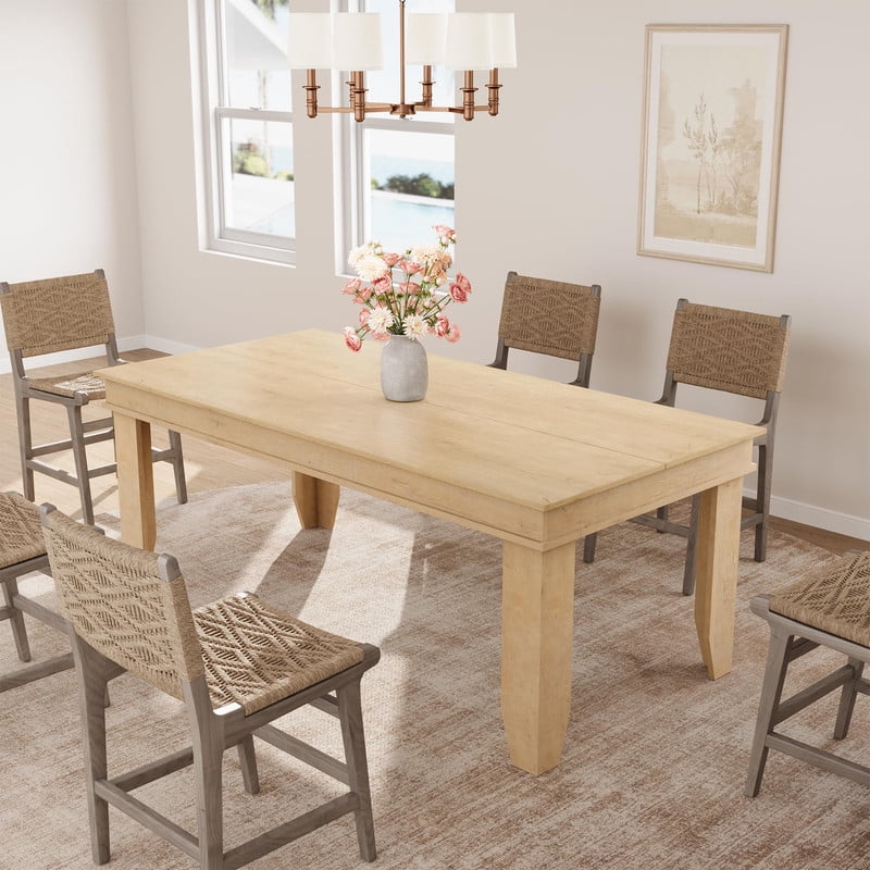 TROPOW Farmhouse Dining Table for 6-8 People, 71 in Long Kitchen Tables with Wooden Sturdy Frame, 6 ft Large Rectangular Dinner Table for Dining Room, Kitchen