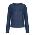 thumbnail image 2 of Glitter Mesh Tops for Women Long Sleeve Crew Neck Shiny Going Out Outfits See-thought Slim Fit Party Clubwear (XL, Blue), 2 of 7