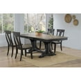 thumbnail image 2 of 5-Pc Deco Panel Wood Dining Set in Gray/Black Stone, 2 of 6