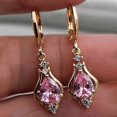 thumbnail image 4 of Pendientes de gota de agua con diseño de arcoíris para niñas, aretes de piedra de circonita de color plateado estilo bohemio, aretes largos de cristal para mujer ---- 3 --- Código de producto 65482 3, 4 of 4
