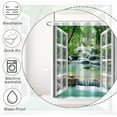 thumbnail image 5 of Nature Landscape Shower Curtain Summer Forest River Jungle Waterfall Lake Window Scenery Shower Curtains Decorative for Bathroom Waterproof Fabric Shower Curtain with Hooks 48x72 Inches, 5 of 7