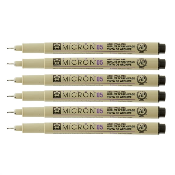 Pigma Micron 05 Fine Line Black Pens, 6 Packs: 6 ct. (36 total)