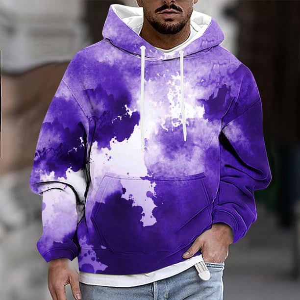 Sudadera con capucha para hombre, estilo casual, con cuello redondo, estampado, manga larga, blusa de poliéster
