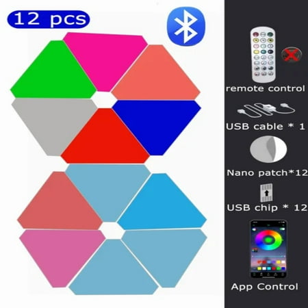 

QHNGJZ YBX-ZN LED Wall Triangle Quantum Light RGB Wall Light Intelligent Pickup Rhythm Game Backlight Wall Light Free Shipping