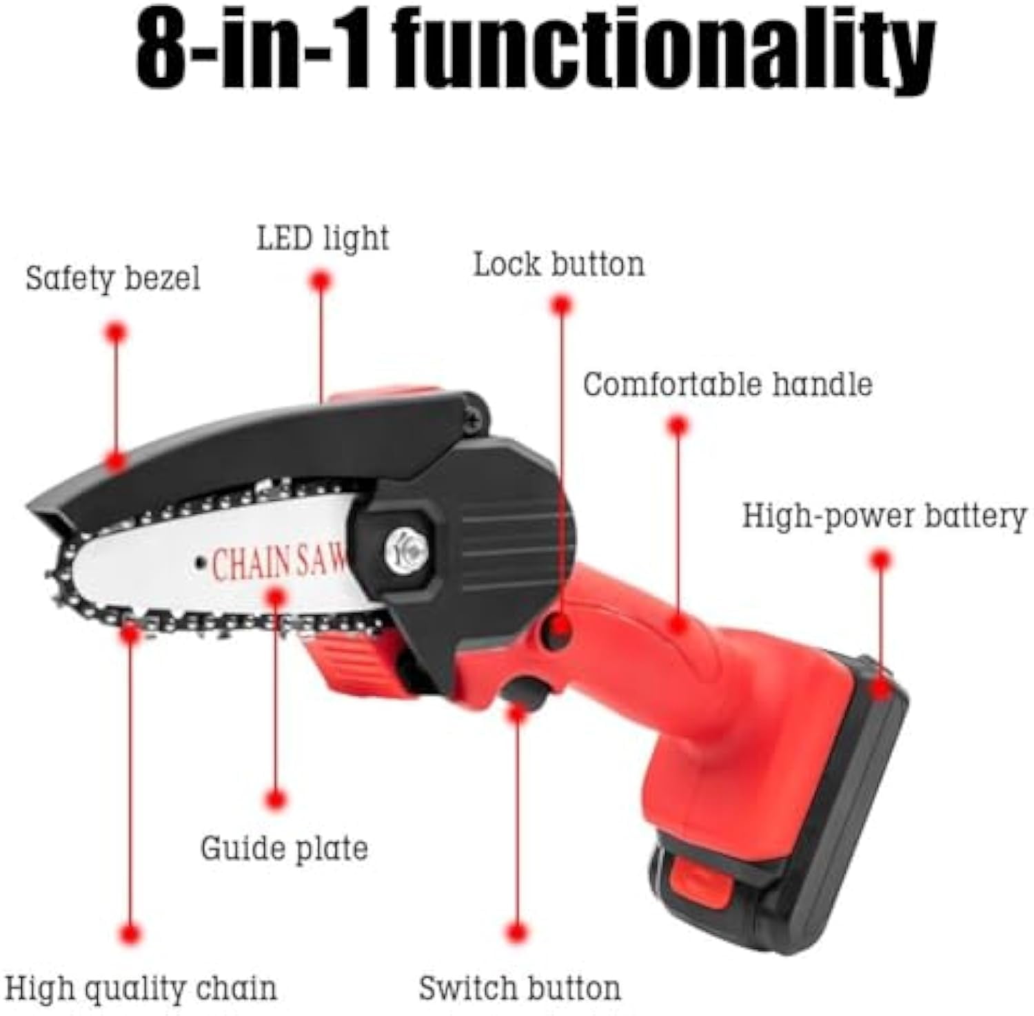 Wood Ranger Power Shears, 2025 Upgraded Wood Ranger Mini Chainsaw, Handheld Mini Chainsaw, Cordless, Branch Cutter For Gardening Tree Branch, Fruit Trees, Through Every Cut (Black + 1*Battery)