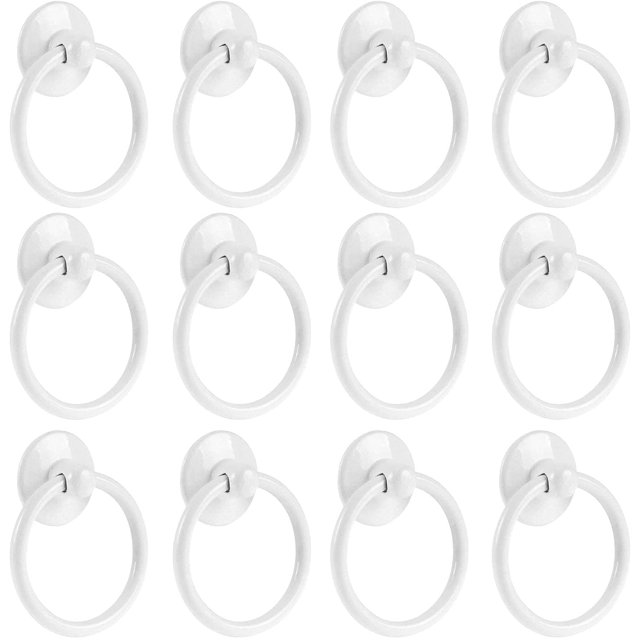 12 pomos redondos antiguos para cajones para puertas, armarios y aparadores de un solo agujero (blanco) oso de fresa Electrónica
