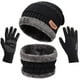 3Pcs Bonnet Hiver Tricot Écharpe et Gants de l'Écran Tactile Ensemble – image 1 sur 6