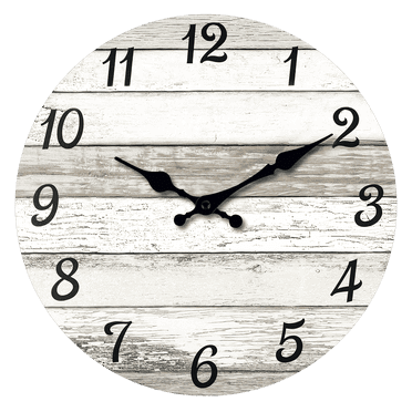 Farmhouse Wall Clock 12 Inch Grey Wooden Rustic Wall Clocks Battery Operated Silent Wall Clock for Kitchen Bedroom