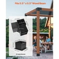 thumbnail image 2 of KFFKFF Pergola Bracket Kit, 6x6 Inch (Inner Size 5.5x5.5), 4 Pcs 3-Way Heavy Duty Corner Bracket Woodworks DIY Post Base Kit, 2 of 9