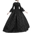 thumbnail image 4 of DJskiyers Women Victorian Dress Vintage Long Party Dress Flare Sleeve Rococo Masquerade Ball Gown Lace Patchwork Gothic Dress, 4 of 7