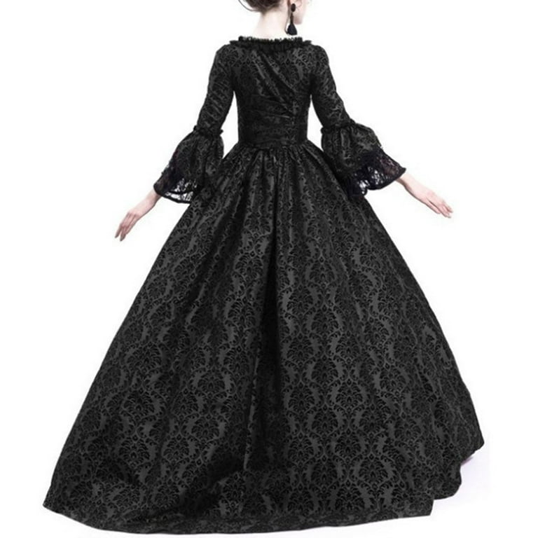 Jacenvly New Prom Dresses for Juniors Women Retro Party Princess Lace Floor  Length Dress Women Cocktail Dresses Black L - Walmart.com