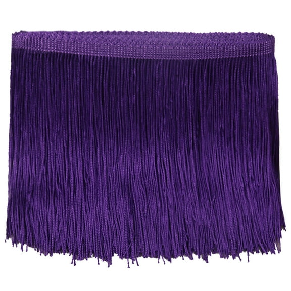 10 Yards Bohemian Fringe Trim - 15CM Wide Tassel Border for Sewing, Costumes, Curtains, Home Decor & DIY Crafts (Dark Purple)