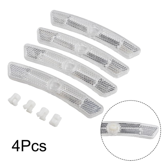 4Pcs Bike Spoke Reflector Mountain Bike Steel Rim Spoke Reflectors Bicycle Parts White