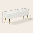 thumbnail image 3 of HOMCOM Tufted End of Bed Bench, Lamb's Wool Upholstered Bedroom Bench, 3 of 10