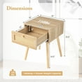 thumbnail image 2 of Gymax 2 PCS Nightstand Bedside Sofa Table with Rattan Drawer for Bedroom & Living Room, 2 of 10