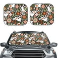 thumbnail image 2 of Balery 2 Piece Rabbits on Floral Car Windshield Sun Shade|Foldable Front Windshield Shade for Car Front Window for Most Sedans SUV Truck-Small, 2 of 7