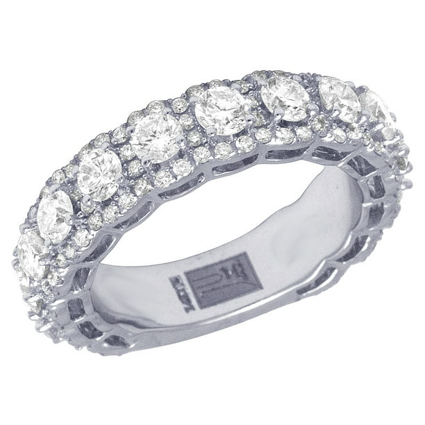 Jewelry Unlimited - Real diamond Solitaire 15 Ptr Eternity Ring Band In