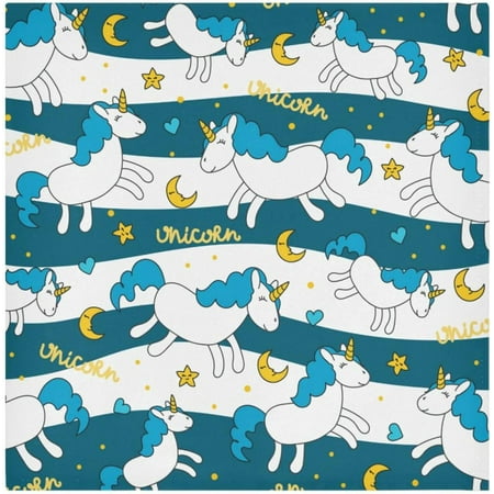 

Hyjoy 20*20in Set of 1 Cute Unicorns Satin Napkin Square Table Napkins Soft Smooth Decorative Napkins for Wedding Banquet Party Decoration