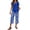 25#Blue, variant on Summer Outfits Two Piece Sets for Women Capri Set Casual Summer Wide Leg Crop Pants and Top Matching Suits Blue S