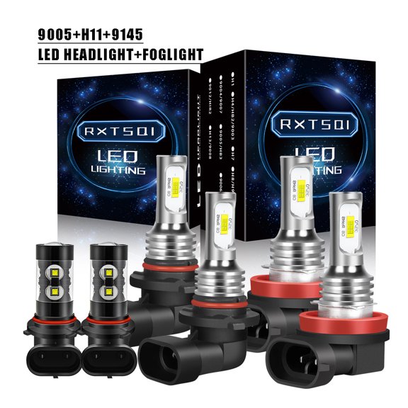 White 9005 H11 LED Headlight 9145 Fog Light 6x Bulbs Combo for Ford Expedition 2019-2020,3570