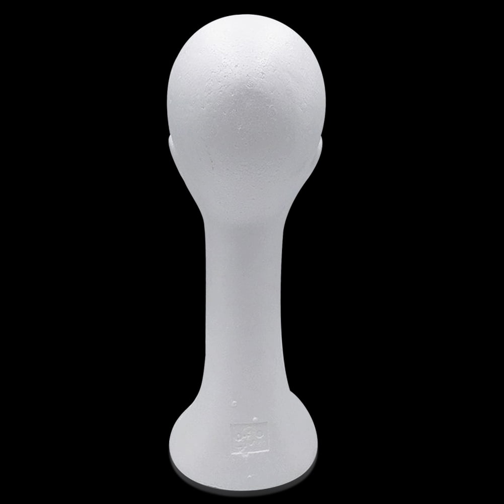 D-GROEE 2Pack Foam Female Human Head Long Neck Mannequin Manikin Display Head Wig Hat Stand White Foams Stand Model