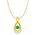 thumbnail image 1 of CZ Émeraude Infini Double Boucle Pendentif 18K Vermeil, 1 of 5
