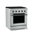 thumbnail image 5 of HausPro 30 in. 4 Burners (20,000 BTU) Freestanding Dual Fuel Range in Stainless Steel with Convection Oven Black, 5 of 12
