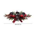 thumbnail image 3 of Xuniizn Christmas Centerpiece, Christmas Candle Holder, 5 Styles Table Decor with 3 Candle Holders, Metal Sleigh Base with Pine Red Berry Poinsettia Designs for Festive Table & Mantel Display, 3 of 6