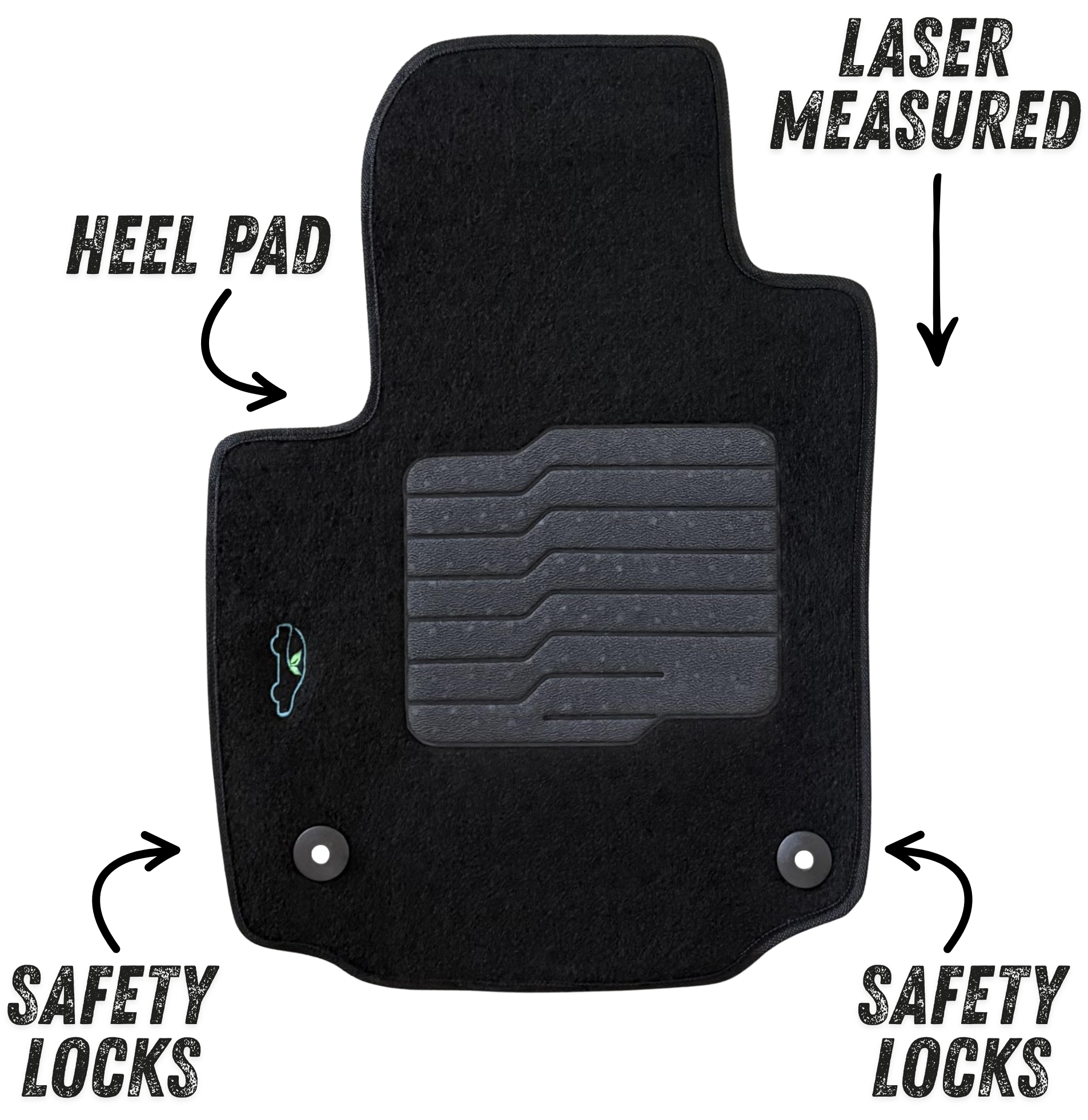 Carpet Floor Mats Custom Fit for 2018 to 2024 Chevrolet Equinox / GMC Terrain with Anti Slip Heel Pad and Safety Locks - Front and Rear - ecoMats