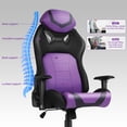 thumbnail image 3 of Ergonomic Gaming Chairs for Adults with High-Density Memory Foam | Swivel Comfortable Office Chair, Big and Tall Video Game Chair, High Back Computer Chair for Home, Office, Purple Black, 3 of 7