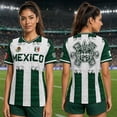 thumbnail image 3 of 2026 Mexico Soccer Jersey for Men, V Neck Short Sleeve Breathable Football Fan T Shirt, 3 of 8
