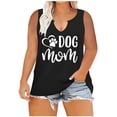 thumbnail image 1 of Birdeem Women Oversize Summer Women Printed Color Dots V Neck Tank Sleeveless Tee Plus Tops, 1 of 7