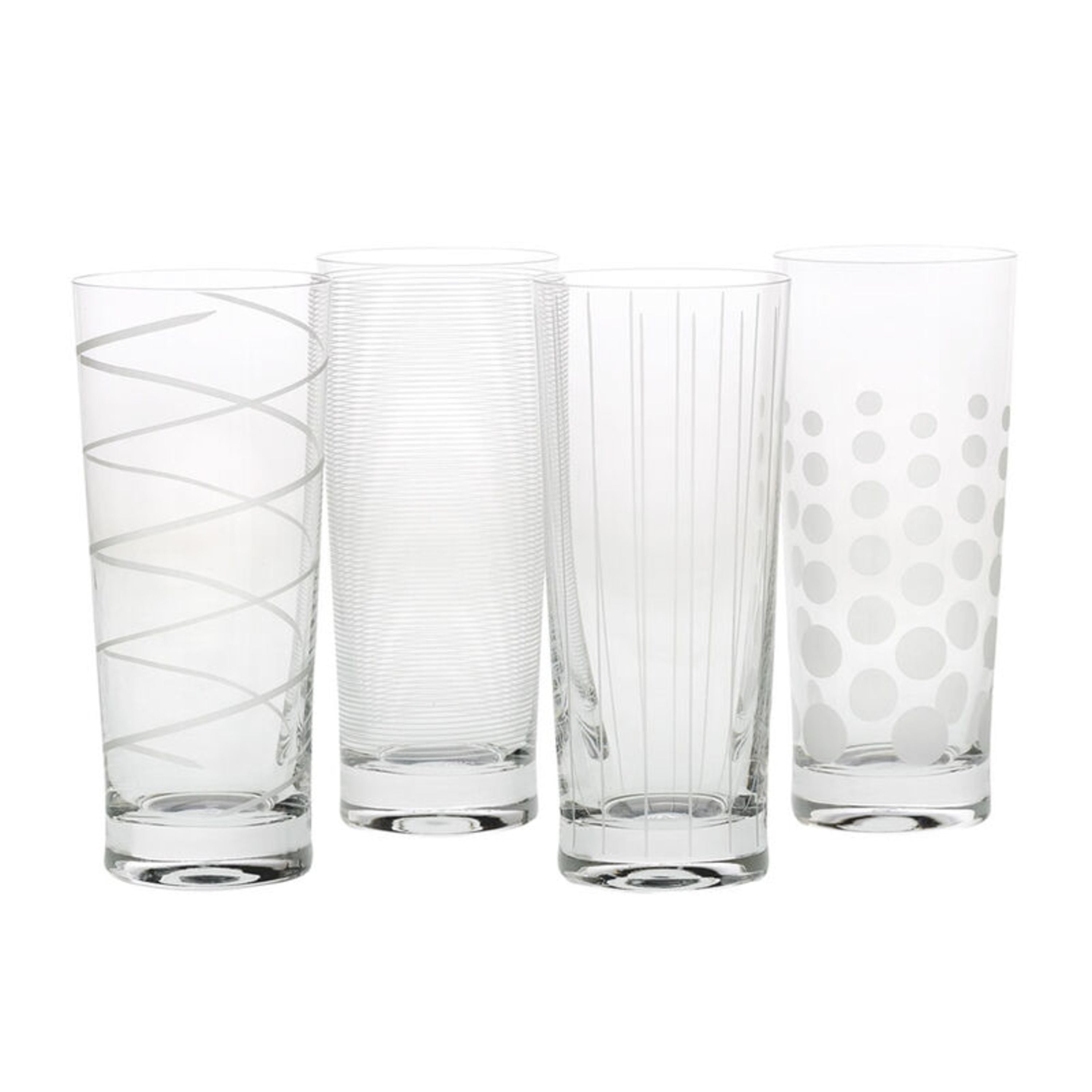 Mikasa Cheers Martini Glass, 10-Ounce, Set of 4 & Cheers  Highball Glass, 19.75-Ounce, Set of 4: Martini Glasses