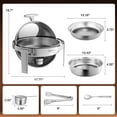 thumbnail image 5 of WARMOUNTS Roll Top Chafing Dish Buffet Set, 6 Qt Round Stainless Steel Chafer with Glass Window, Buffet Servers Food Warmers with Pans and Fuel Holders for Party, 5 of 9
