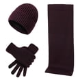 thumbnail image 1 of Traje cálido de otoño e invierno de Europa y Estados Unidos, gorro grueso de color mixto, bufanda y guantes, tres, 1 of 5