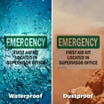 thumbnail image 6 of (2 Pack) First Aid Kit Located In Supervisor Office OSHA Emergency Sign 10 Inch X 7 Inch Indoor / Outdoor Rust-Free Aluminum Metal Signs for Workplace, Workshop, and Construction Site,, 6 of 8